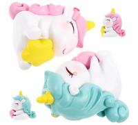 Gadpiparty 4pcs Miniature Unicorn Resin Figurines Set, Cute Mini Unicorn Decorations for Bonsai Garden and Fairy Micro Landscape, Small Resin Animal Ornaments with Star and Heart Designs