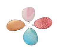 Gadpiparty 4pcs Natural Agate Teardrop Pendants Crystal Charms for DIY Necklace Earring Bracelet Making Unique Patterned Natural Stone Accessories for Jewelry Crafting