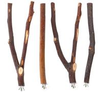 Gadpiparty 4pcs Natural Wood Parrot Perch Poles with Multi-branch Stand for Birds Indoor Cage Accessories Suitable for Parakeets, Budgies, Cockatiels, and Small Parrots