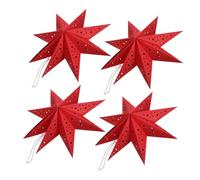 Gadpiparty 4pcs Paper Lampshades Origami Hanging Lanterns for Christmas Holiday Party Birthday Decorations Ambient Lighting Holiday Star Decor