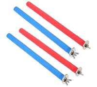 Gadpiparty 4pcs Parrot Perch Stand with Rough Surface Nail Grinding Stick for Large Birds, 1.5cm Diameter X 20cm Length, Colorful Red and Cage Accessory for Balance Training and Claw Care