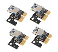 Gadpiparty 4pcs PCI-E 1X to 16X Mining Adapter Cards USB 3.0 Riser Cards Enhanced Data Transmission Fine Craftsmanship Computer Parts Black
