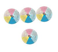 Gadpiparty 4pcs Portable Emotion Wheel Badge Decorative Feeling Wheel Accessory for Bags Purses and Keys Lightweight Metal Decor for Mental Unique present for