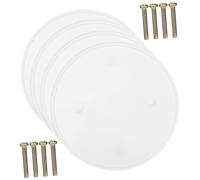 Gadpiparty 4pcs Round Ceiling Blank Cover Plate Plastic Electrical Wall Plate for Covering Holes Flat Cap for Junction Boxes Suitable for Home and Office Use