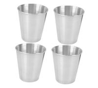Gadpiparty 4pcs Stainless Steel Shot Cups Portable Metal Liquor Glasses for Camping Hiking Travel Lightweight Condiment Holders with Compact Space-Saving Design