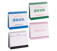 Gadpiparty 4pcs Standing Desk Calendar with Spiral Binding Monthly English Planner for Office and Personal Use Habit Tracker Included for Routine Formation and Yearly Schedule Organizing