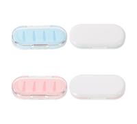 Gadpiparty 4Pcs Stylus Tip Storage Box Set - and White Compact Nib Organizer with Blue and Pink Compartments - Portable Pen Tip Holder for Tablet Accessories, Artists and School Use
