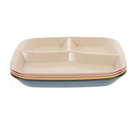 Gadpiparty 4pcs Three Compartment Divided Plate PP Reusable Serving Dish | Smooth Burr-free Surface, Lightweight Carrying, Easy Cleanup, Suitable for Candy, Kitchens, Buffet Serving and Festive Meals
