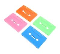 Gadpiparty 4pcs Vintage Retro Cassette Tape Shells for DIY Audio Recording, Blank Plastic Mixtape Tapes with Orange, Pink, Light Green, Blue for Home Wall Art Decoration