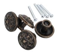 Gadpiparty 4pcs Vintage Round Drawer Knobs Single Hole Zinc Alloy Metal Cabinet Pull Coffee Colour Easy to Install Versatile Application for Home Decor