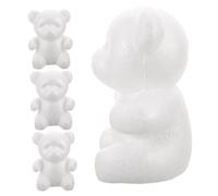 Gadpiparty 4pcs White Foam Bear Figures for Creative Crafts for Painting Floral Arrangements Home Decor Art Education Team Building Activities
