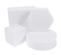 Gadpiparty 4pcs White Geometric Cube Photography Accessories Made of Lightweight Foam, Portable Photo Props for Indoor and Outdoor Use, for Desserts and Flowers Photography