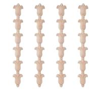 Gadpiparty 4pcs Wood Applique Onlays Decorative Corner Carving Decals Solid Wood Mouldings with Delicate Floral Patterns Easy to Install Elegant Style for Home Door and Cabinet Crafts