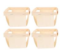 Gadpiparty 4pcs Wood Storage Basket Set for Sundries and Fruits, Multipurpose Desktop Organizer with Safe Beige Wood Material, for Garden and Coffee Bar Use