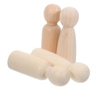 Gadpiparty 4pcs Wooden Peg Dolls DIY Craft for Unfinished Natural Wood Peg People for Painting and Decoration Includes Boy and Girl Figures to Foster Creativity and Fine Motor Skills