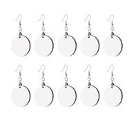 Gadpiparty 5 Pairs Round Heat Transfer Earring Blanks with Hooks DIY Jewelry Making Accessories Sublimation Earrings Kit for Crafting and Designs