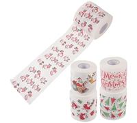 Gadpiparty 5 Rolls Disposable Napkins Tissue with Creative Christmas Pattern, Premium Quality Wood Pulp Material, Soft and Disposable for Christmas Dinner Party Supplies