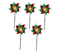 Gadpiparty 5 Sets Octagonal Windmill Pinwheels Reflective Double-sided Bird Scarer Garden Spinner Outdoor Decorative for Camping Picnic and Educational Play