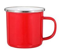 Gadpiparty 500ml Enamel Coffee Cup with Stainless Steel Rim, Vintage Retro Iron Mug for Home and Daily Drinking Use, Lightweight Sturdy Campfire Tea Cup Enhancing Safety and Preventing Burns