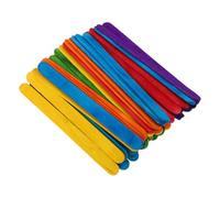 Gadpiparty 500pcs Colored Wood Popsicle Sticks Rainbow Ice Lolly Sticks Food Grade DIY Dessert Baking Lollipop Rods for Crafts Educational Sensory Play