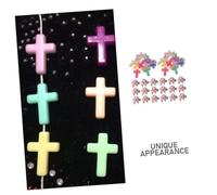 Gadpiparty 500Pcs Plastic Cross Beads DIY Jewelry Making Supplies for Bracelets Necklaces Earrings Crafting Smooth Surface Acrylic Beads for Adults Handicraft Projects