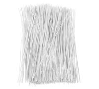 Gadpiparty 500pcs White Plastic Coated Iron Wire Ties Thick Cable Ties Reusable Attaching Labels for Home the Go Cable Management