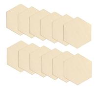 Gadpiparty 50pcs 40mm Beech Wooden Hexagonal Pieces Ornaments, Unfinished Hexagon Wood Shapes for DIY Crafts, Wedding, Birthday, Christmas Decorations, Honeycomb Craft Supplies