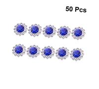 Gadpiparty 50pcs Blue Abs Half-round Pearl Flower Shape Diy Accessories Glue-on Hairband Decoration Embellishments for Craft and Hair Styling
