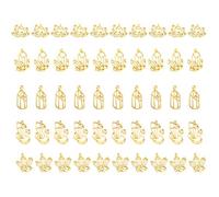 Gadpiparty 50pcs DIY Pendant Making Molds Metal Frame Kit Epoxy Resin Jewelry Molds for Craft Supplies Adults, Mixed Color Hollowed Crystal Cluster Edges