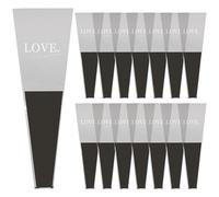 Gadpiparty 50pcs Dual-color Rose Wrap Bags Single Flower Packaging Sleeves for Valentine’s Day Bouquet Wrapping, Black Love Print Party Floral Bags