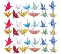 Gadpiparty 50pcs Glitter Origami Crane Paper Decorations with Shimmering Gold Accents for Wedding Bridal Showers Proposals Anniversary Celebrations DIY Hanging Ornaments Photo Props