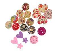 Gadpiparty 50pcs Handmade Craft Buttons, Wooden Mixed Buttons, Assorted, Retro-Inspired Designs, Easy to Sew for Crafting Projects and Home Decor Random Color