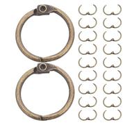 Gadpiparty 50pcs Loose Leaf Binder Ring - Inner Dia: 20 Mm Metal Golden Book Binder Ring - for Paper Clips Key Index Card School Office