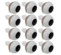Gadpiparty 50pcs Plastic Safety Eyes for Crochet Animals, White 10mm Plastic Eyeballs Threaded Stems for Toy and Doll Making, Craft Eyes for Bears and Plush Toys