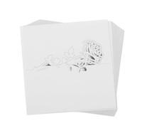 Gadpiparty 50pcs Rose Floral Wedding Place Cards Design Durable Paper Table Name Tags for Wedding Reception Party Invitations White Elegant Seating Cards