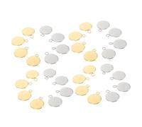 Gadpiparty 50Pcs Stainless Steel Pendant Bezels with Hanging Jewelry Making Bases for Necklace Bracelet DIY Craft Trays Silver and Gold Tone Inner
