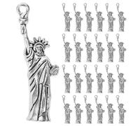Gadpiparty 50pcs Statue of Liberty Charms: Antique Silver New York Statue of Liberty Dangle Pendants for Diy Patriotic Independence Day 250th Anniversary Jewelry Making Accessories