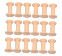 Gadpiparty 50pcs Unfinished Wooden Sewing Spools with Stable Base Nonrolling Natural Wood Bobbins for Macrame Cord Ribbon Thread Organizer DIY Craft Accessories