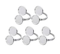 Gadpiparty 5pcs Adjustable Ring Holder with Stainless Steel Ring Base Silver DIY Accessories for Hobbies and Home Jewellery Making