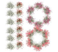 Gadpiparty 5Pcs Artificial Mini Grass Tufts Flower Cluster Set for DIY Sand Table Model Landscaping, Simulation Miniature Greenery Pink, Red, Yellow, White, and Light Pink Flowers for