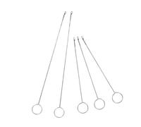 Gadpiparty 5pcs Belt Threader Micro Crochet Hook DIY Knitting Tools Embroidery Threading Tool Braid Ring Needle Belt Latch Hook Metal Silver