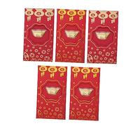 Gadpiparty 5Pcs Chinese Year Red Envelopes Assorted Style Large Money Pockets for Lunar Festival Wishing Prosperity Health and Luck Traditional Hong Bao Gift Pack