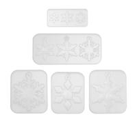 Gadpiparty 5pcs DIY Crystal Epoxy Jewelry Mold Snowflake Casting Mold Easy to Separate and Clean Lovely Delicate Style White Winter Wedding Hanging Ornaments Decorate Your Home Full