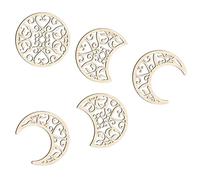 Gadpiparty 5Pcs Hollow Out Moon Phase Wall Decor Moon Cycle Art Ornament with Fine Craftsmanship Textured Maple Wood for Bedroom Living Decoration