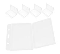 Gadpiparty 5Pcs Horizontal Badge Holder Frosted Color Hard Plastic Id Card Holder with Single Slot for Lanyards Transparent Design for Work Permit Name Tag Employee Id Display