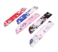 Gadpiparty 5Pcs Japanese Style Folding Hand Fan Cases Double-Layer Silk Fabric Protective Fan Pouches with Floral Pattern Multi-Color Storage Bags for Travel and Daily Use