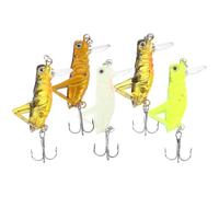 Gadpiparty 5pcs Lifelike Plastic Fishing Lures Artificial Grasshopper Baits 3.3cm 3g Extra Strong Freshwater Fishing Baits Suitable for Trout Random Color