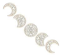 Gadpiparty 5pcs Moon Phase Wall Decor Set, Artistic Beige Synthetic Material Moon Shape Hanging Ornaments, Practical and Not Easy to Fade, for Home Or Shop Decoration