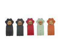 Gadpiparty 5pcs PU Leather Cable Organizer with Cute Cat Paw Design Cord Tie Holder for Earphones USB Charging Cords and Data Cable Management at Home Office and Travel