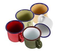 Gadpiparty 5pcs Retro Enamel Cups Set Colorful 100ml Enamel Coffee Mug Comfortable Grip Sturdy for Tea Coffee and Camping